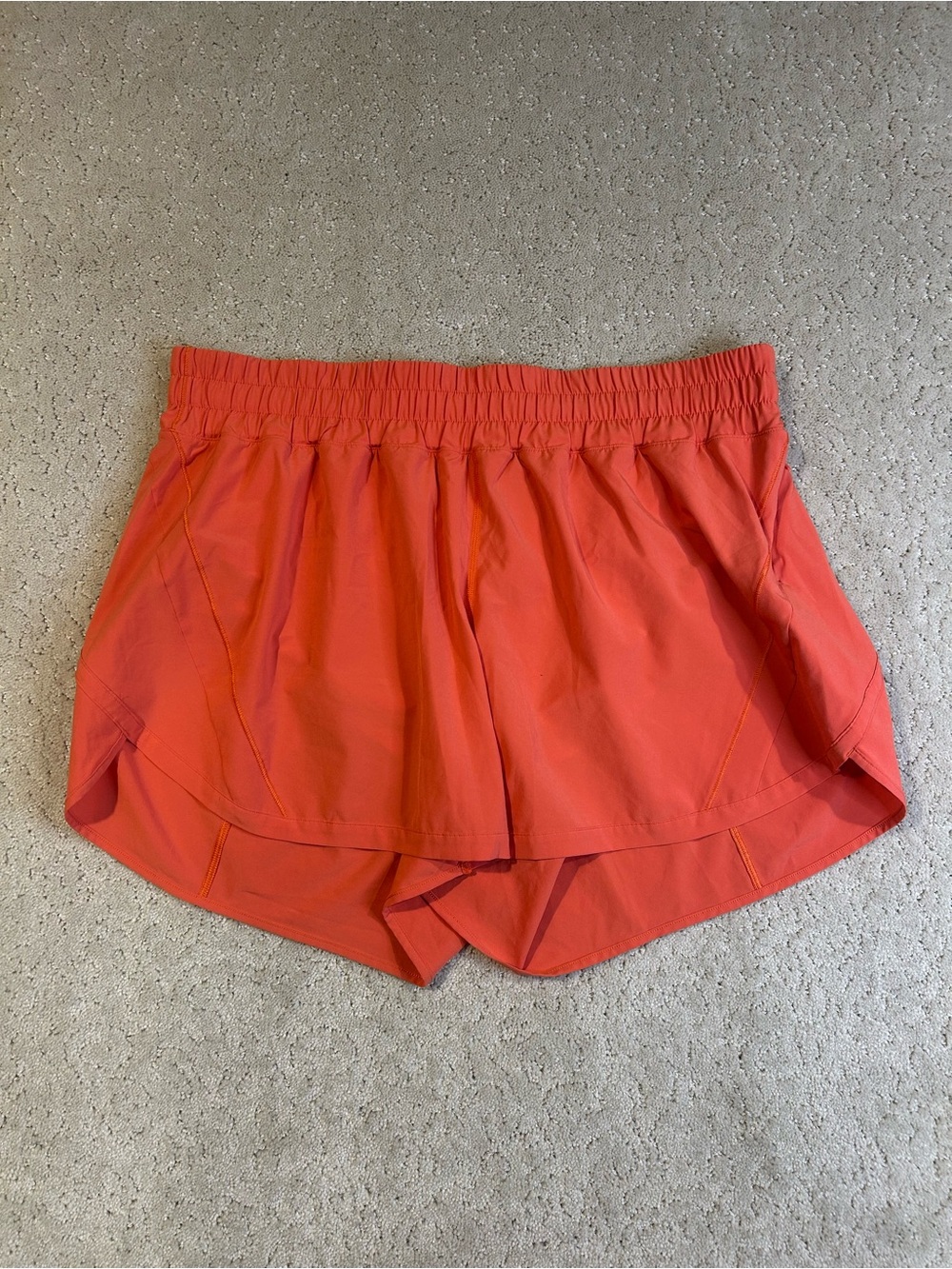 Lululemon Orange Women's Athletic Running Shorts Elastic Waist Lightweight 16